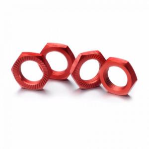 Ecrous de roue canneles 17mm rouge 2560007