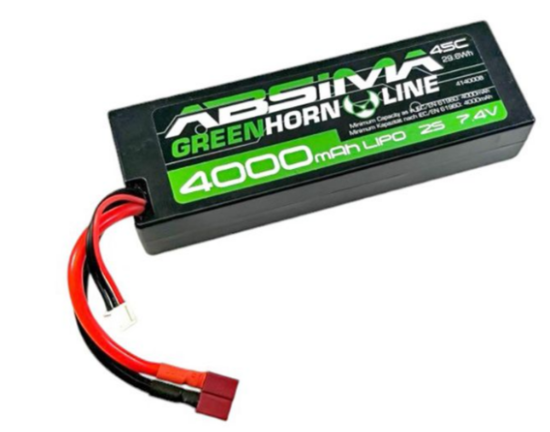 Absima batterie Li-Po 7,4v 2S 4000mAh 50c prise Dean (T-Plug) 4140008