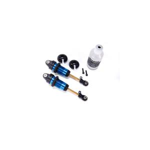 AMORTISSEURS LONG GTR ALU ANODISES BLEU SANS RESSORTS (X2)