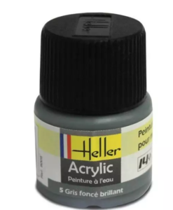  HELLER Peinture Acrylique Gris Foncé Brillant  12ml 9005