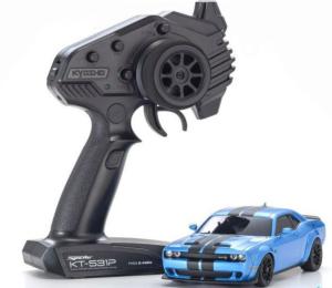 KYOSHO Mini-Z MA020 Sports AWD Challenger SRT Hellcat Redeye Readyset Bleu K.32621BL