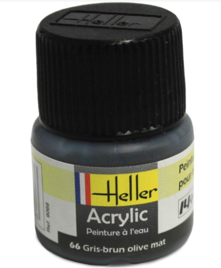Heller Peinture Acrylique Gris Brun Olive Mat12 ml 9066