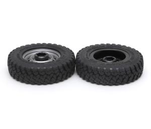 Jantes avant classiques en acier à 16 trous, étroites de 1,9 pouce, avec moyeu XT504 (2), noires. BOOM RACING BRW780920FBK