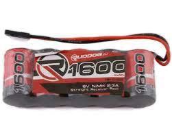 Batterie RUDDOG 1600mAh 6.0V NiMH 2/3A Straight Receiver Pack