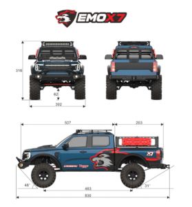 Cross RC EMO X7 RTR - Bleu (Précommande) CRO90100275