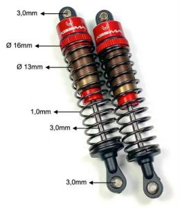 ABSIMA Amortisseurs aluminium 1/10 55mm (x2) - 2330040