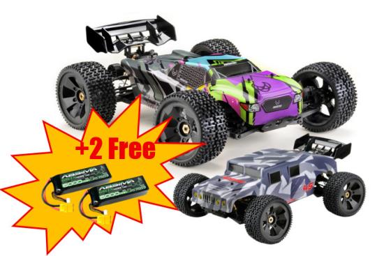 Absima 1:8 Truck "TORCH/GUARDIAN 2in1" white/neo 4S RTR + 2 lipo 2S 6000mah