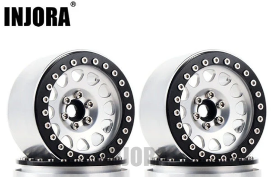 INJORA 4 JANTES BEADLOCK EN ALUMINIUM 2,2" CRAW18050-BS