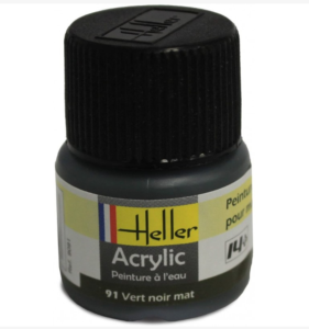 Heller Peinture Acrylique Vert Noir Mat12 ml 9091