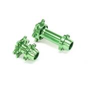 Aluminum Hub Set Machined, Green: Promoto-MX