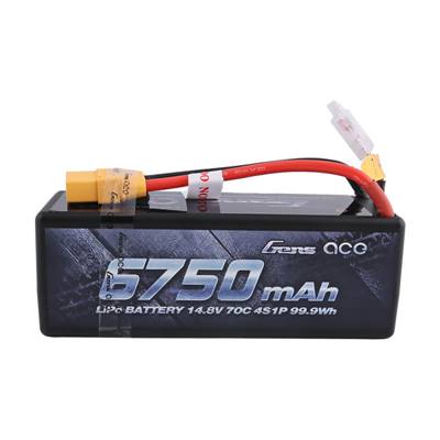 Gens ace Batterie LiPo 4S 14.8V-70C-6750 (XT90) 139x48x50mm 590g