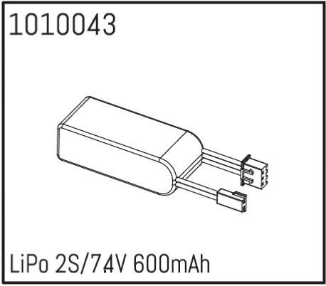 Absima Batterie LiPo 2S/7.4V 600mAh