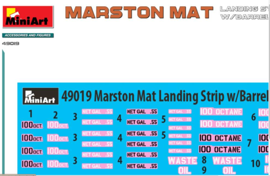 MiniArt 49019 Marston Mat Landing Strip With Barrels