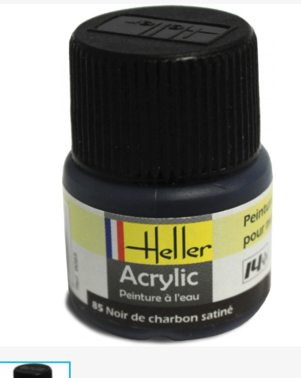 Heller Peinture Acrylique Noir de Charbon Satine12 ml 9085