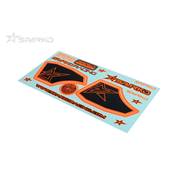 Autocollant d'aileron Sparko F8 Orange Fluo