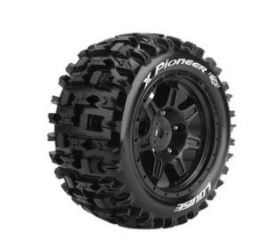 LOUISE X-PIONEER Sport Pneus sur jantes noires 24mm ARRMA KRATON 8S / MFT