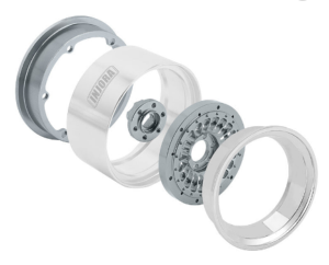 INJORA Turbine 2.2" Aluminum Beadlock Wheels Offset -10mm for 1/10 RC Crawler (4) (W2255) Grey