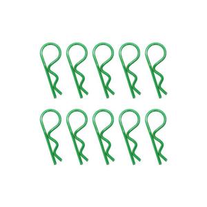 Clips de carrosserie 1/8 anodisés vert (x10) Hobbytech HT-502391V