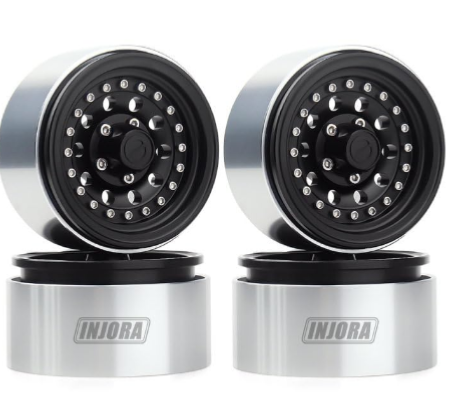 Jante de roue INJORA RC 1,9 pouce,  RC 1:10 Axial SCX10 Pro TRX4 Bronco VS4-10 Redcat Gen 8 7 Pro Enduro (noir)