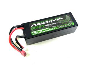 Absima Batterie Lipo 3S 11.1V 5000mah 50c Dean Power Pack Green Horn 4140011