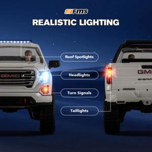FMS FCX18 GMC SIERRA 2019 Brushless Blanc FMS11853RTR-WH-BL