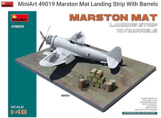 MiniArt 49019 Marston Mat Landing Strip With Barrels