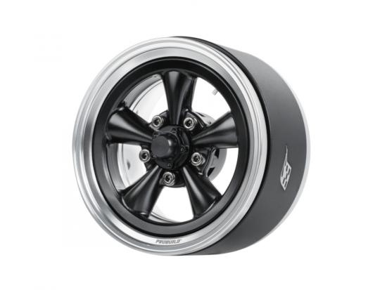 BOOM RACING Roues Spin Force Classic 1,9"Beadlock (2pcs) Platine/Noir  BRPB094PLBK