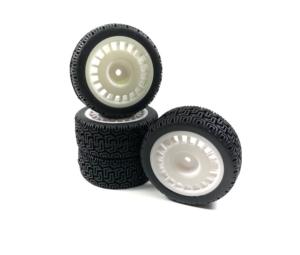 Absima Pneus "Rally Winded Design" + Jantes Blanches (x4) - 2510063