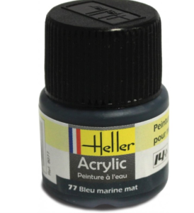 Heller Peinture Acrylique Bleu Marine Mat 12 ml 9077