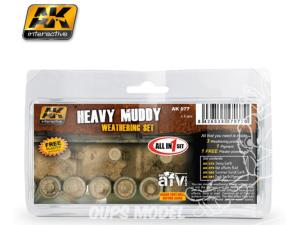 Set weathering Boue lourde 4 x 35ml + Platre. AK077