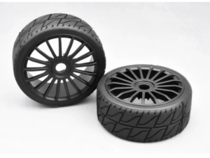 MCD25 180 mm Asphalt Tires Blue Soft + 17 SP Jantes Noir Montés Collés SKU: M100281X