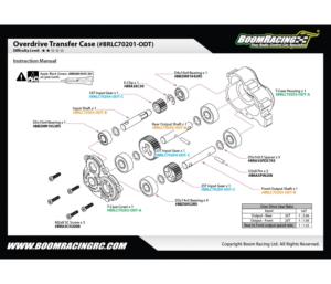 BOOM RACING Kit  boîte de transfert BRX01 - BRX02  BRLC70201-OD