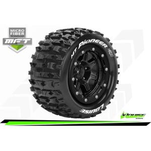 LOUISE Pneus MT-PIONEER + Jantes Noir Traxxas Maxx (x2)