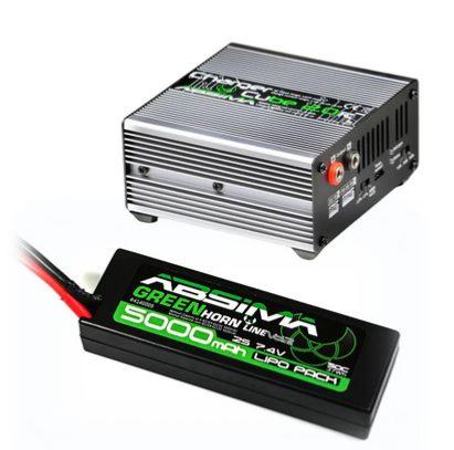 Absima Pack Chargeur Lipo Cube 2.0 + Lipo 7.4V 5000mAh 50C 4200032