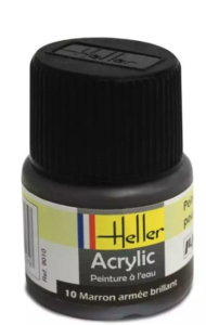 HELLER Peinture Acrylique Marron Armée Brillant 12ml 9010