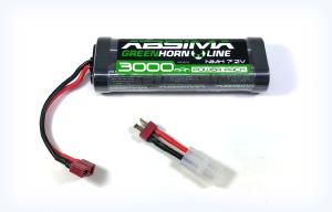 Absima Batterie NiMh 7.2V 3000mah Power Pack Green Horn 4100010