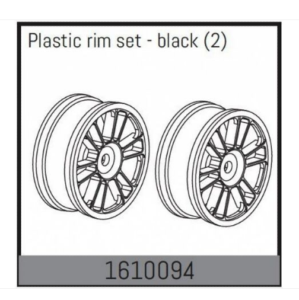 Absima - AB1610094 Ensemble de jantes en plastique - noir (2)2 Pcs.) (1610094)