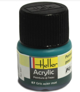 Heller Peinture Acrylique Gris Acier Mat12 ml 9087
