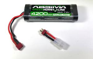 Absima Batterie NiMh 7.2V 4200mah Power Pack Green Horn 4100012