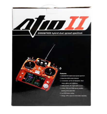 RadioLink AT10 II - Émetteur RC 2,4 Ghz 12CH avec récepteur R12DS Batterie de module de retour de tension PRM-01 pour quadrirotor RC
