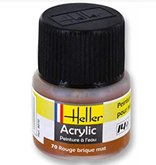 Heller Peinture Acrylique Rouge Brique Mat 12 ml 9070