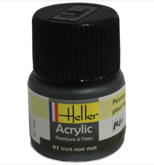 Heller Peinture Acrylique Vert Noir Mat12 ml 9091