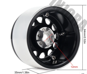 INJORA 4 JANTES BEADLOCK EN ALUMINIUM 2,2" CRAW18050-BS