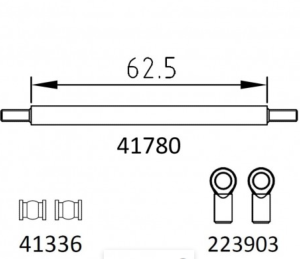EMOX3 : rear stabilizer bar (straight)