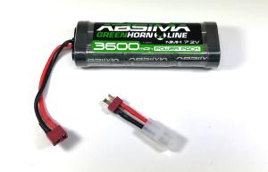 Absima Batterie NiMh 7.2V 3600mah Power Pack Green Horn 4100011