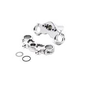 Aluminum Triple Clamp Set Silver: Promoto-MX