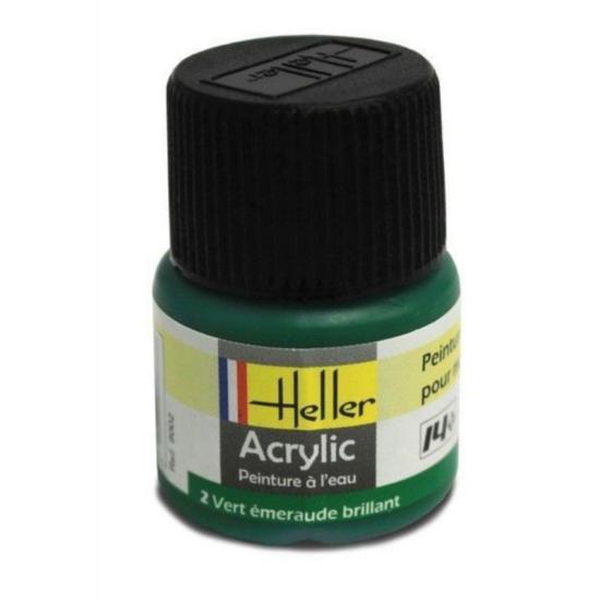 HELLER  Peinture Acrylique 002 Vert Emeraude Brillant 12ml 9002