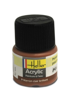 HELLER  Peinture Acrylique Marron Clair Brillant  12ml 9009