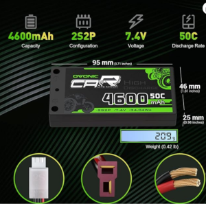 Promodelisme67 OVONIC Batterie LiPo 2S 50C 4600mAh 7.4V LiPo PM-X000YTZDNJ