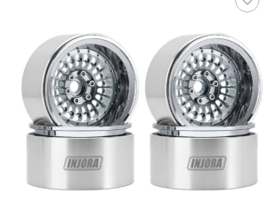 INJORA Turbine 2.2" Aluminum Beadlock Wheels Offset -10mm for 1/10 RC Crawler (4) (W2255) Grey